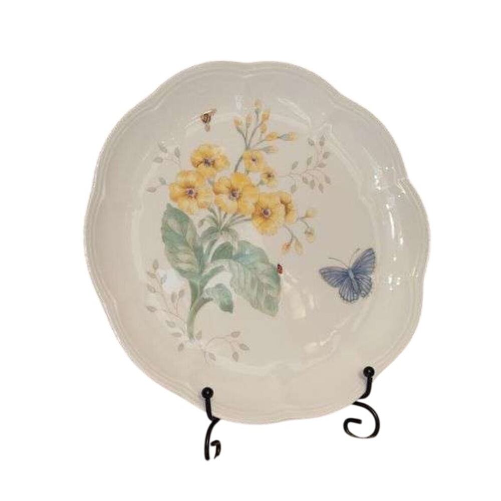 Lenox Butterfly Meadow Fritillary Accent Plate Flowers and Blue Butterfly 9”